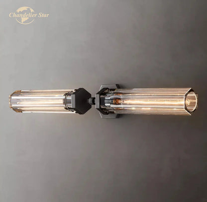 DecorBites™ Crystal Hexagonal Sconce: Modern Wall Lamp for Bathroom, Living Room, Bedroom