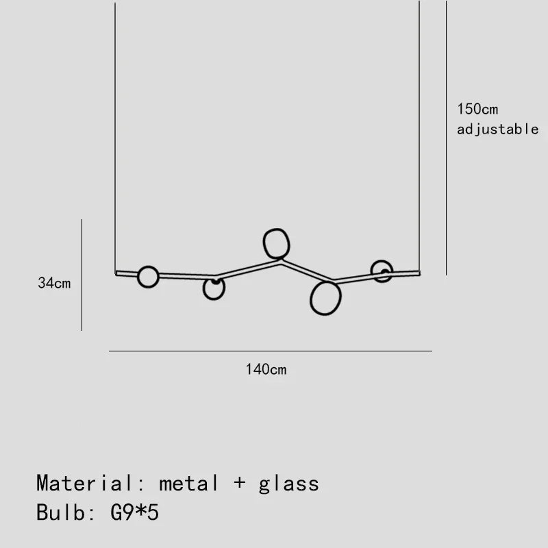 DecorBites™ Glass Branch Chandelier: LED Home Decor Lighting for Living Room & Dining Table