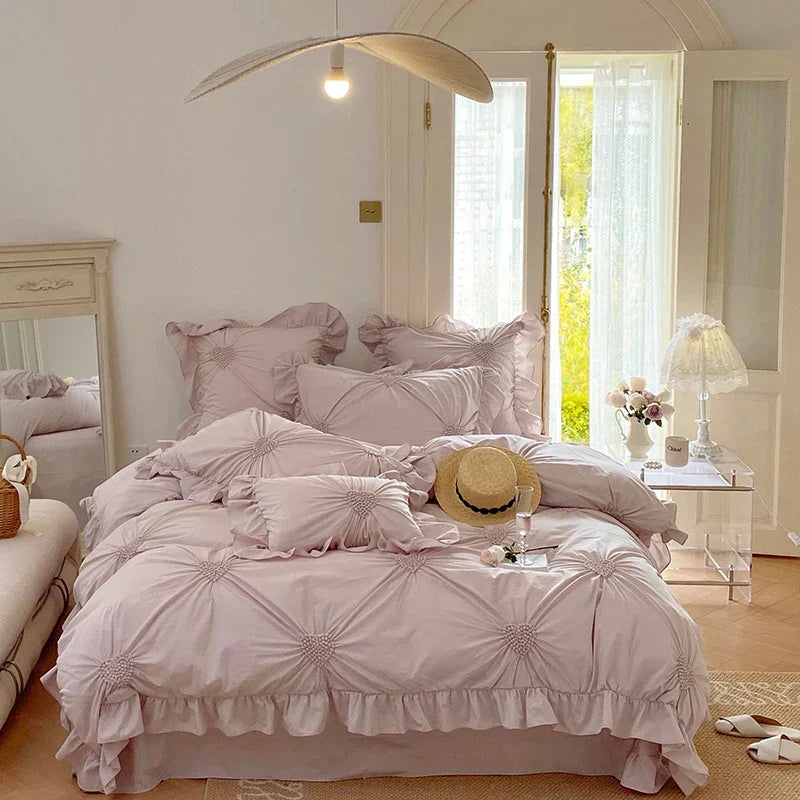 Heart Pleat Cotton Bedding