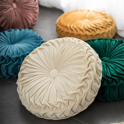 DecorBites™ Dutch Velvet Round Seat Cushion: Modern & Comfortable Back Support for Living Room.