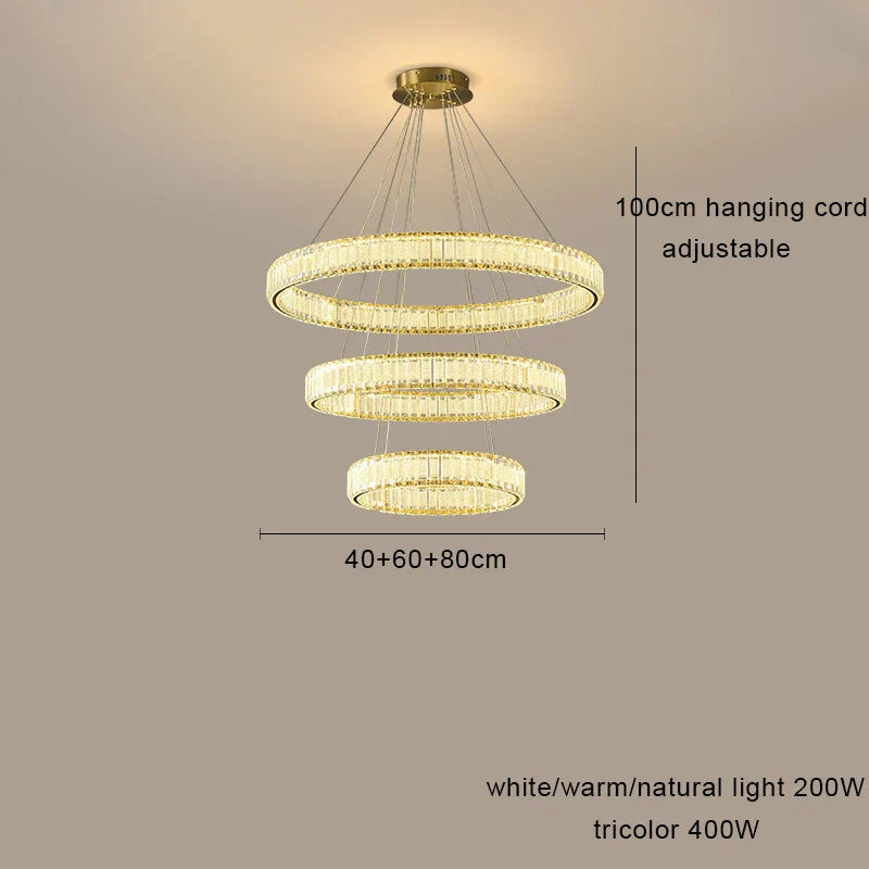 DecorBites™ Crystal Chandelier Pendant Lamps for Home Decor and Modern Living Room Lighting