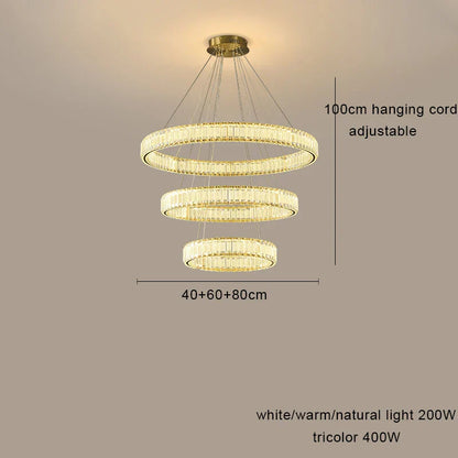 DecorBites™ Crystal Chandelier Pendant Lamps for Home Decor and Modern Living Room Lighting