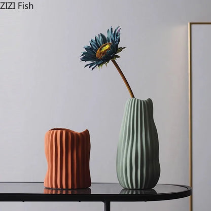 مزهرية سيراميك غير منتظمة من DecorBites™ لتنسيق الزهور العصرية وديكور الغرفة