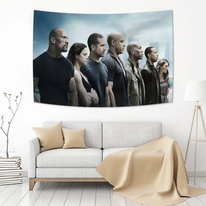 Decobites Fast & Furious Movie Poster Tapestry: Aesthetic Hippie Room Decoration