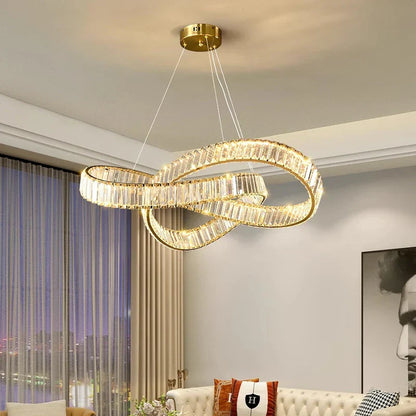 DecorBites™ Crystal Chandelier Pendant Lamp for Modern Living Room & Dining Room Lighting