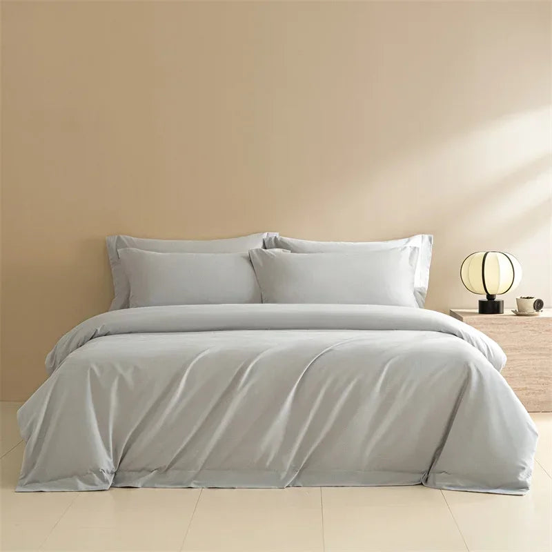 Decobites Solid Color 100% Cotton Bedding Set for Queen/King Size Beds