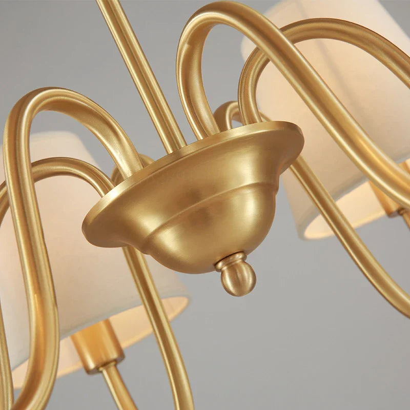 Lámpara de techo DecorBites™ de cobre con pantalla de tela para sala de estar y dormitorio