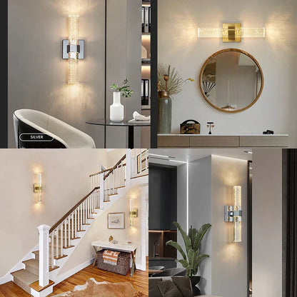 DecorBites™ Bubble Crystal LED Wall Sconces Gold Modern Indoor Lighting for Home Decor