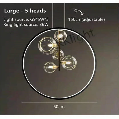 DecorBites™ Glass Bubble Chandelier: Modern Nordic LED Pendant Lighting for Dining Room & Kitchen