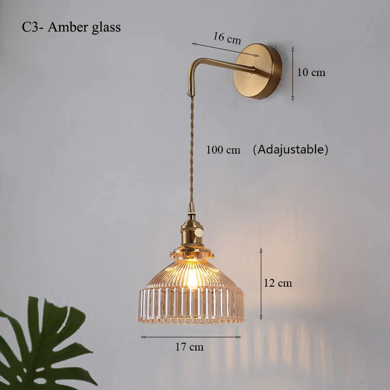 DecorBites™ Glass Shade LED Wall Lamp Switched Nordic Light for Luxury Living Room