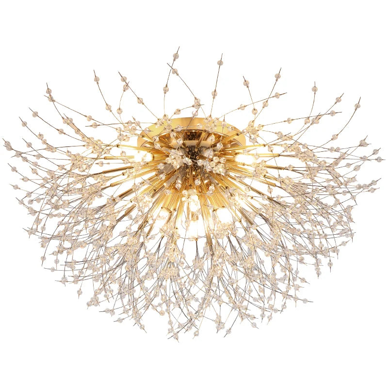 DecorBites™ Dandelion Crystal Chandelier LED Ceiling Light for Romantic Living Room & Bedroom
