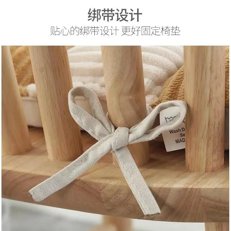 وسادة DecorBites™ من قماش مخملي: كرسي مكتب سميك منقوش، كرسي طعام، وسادة أرضية للأريكة