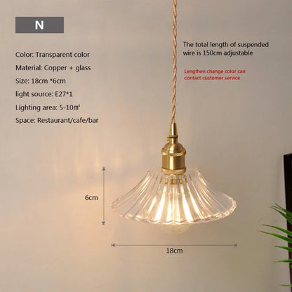 Nordic Glass Pendant Light in Brown and Polished Chrome
