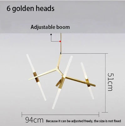 DecorBites™ LED Chandelier: Modern Gold Black Ceiling Pendant for Kitchen Dining Living Bedroom