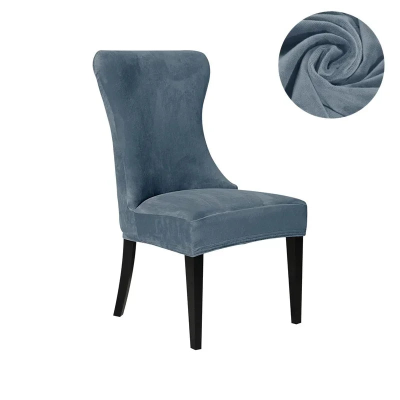 Decobites Velvet Fleece High Back Chair Covers: Elegant, Armless Seat Slipcovers