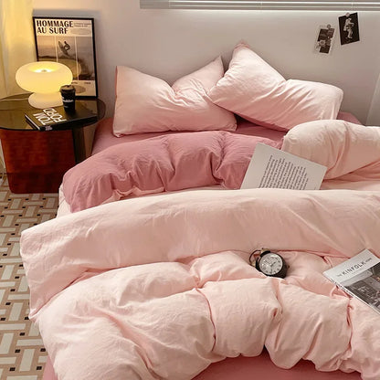 DecorBites™ Cotton Bedding Set: Soft Duvet Sheets, Pillowcases, Comforter Set - All Seasons Comfort