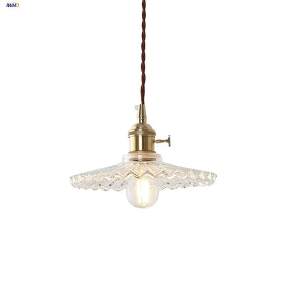 DecorBites™ Glass Copper LED Pendant Lamp with Wire Adjustment & Knob Switch