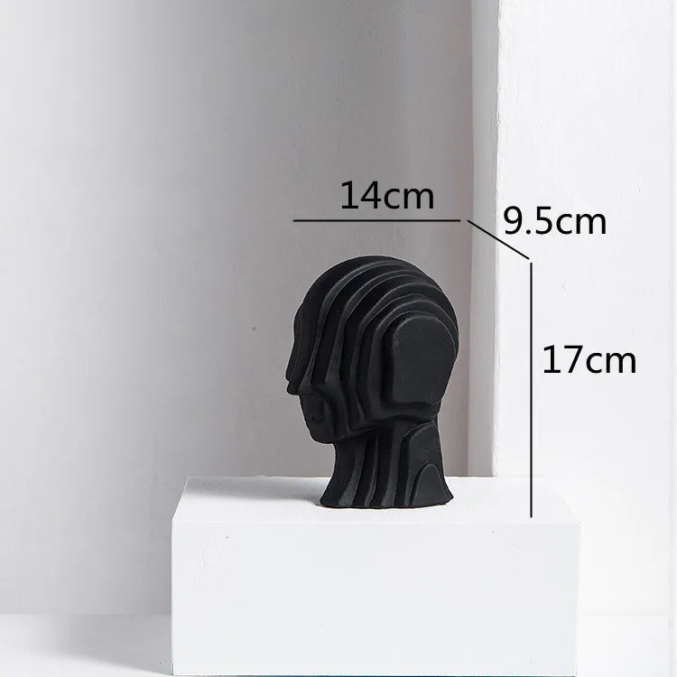 ديكوربايتس™ - تمثال رأس سيراميك هندسي | تمثال فضائي ذهبي