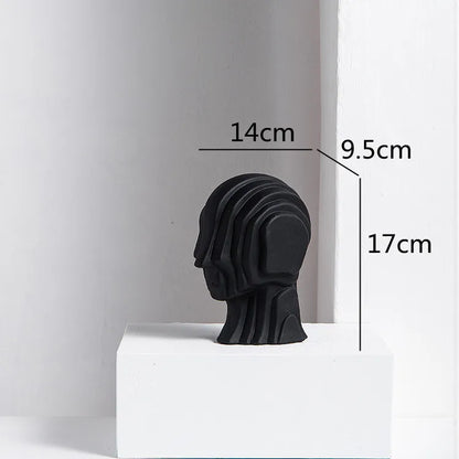 ديكوربايتس™ - تمثال رأس سيراميك هندسي | تمثال فضائي ذهبي