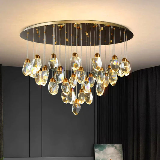 DecorBites™ Crystal Chandelier: Luxury Pendant Light for Living and Dining Room