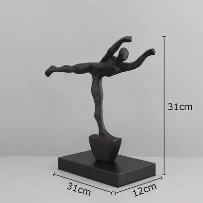 DecorBites™ Abstract Cast Iron Figure Sculpture Modern Home Decor Statue Craft