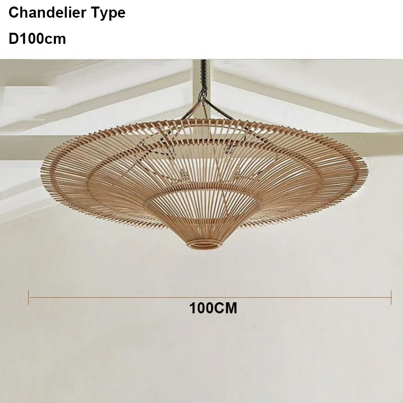 DecorBites™ Handmade Rattan Pendant Light for Dining Room, Living Room, Bedroom, Hotel