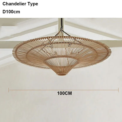 DecorBites™ Handmade Rattan Pendant Light for Dining Room, Living Room, Bedroom, Hotel