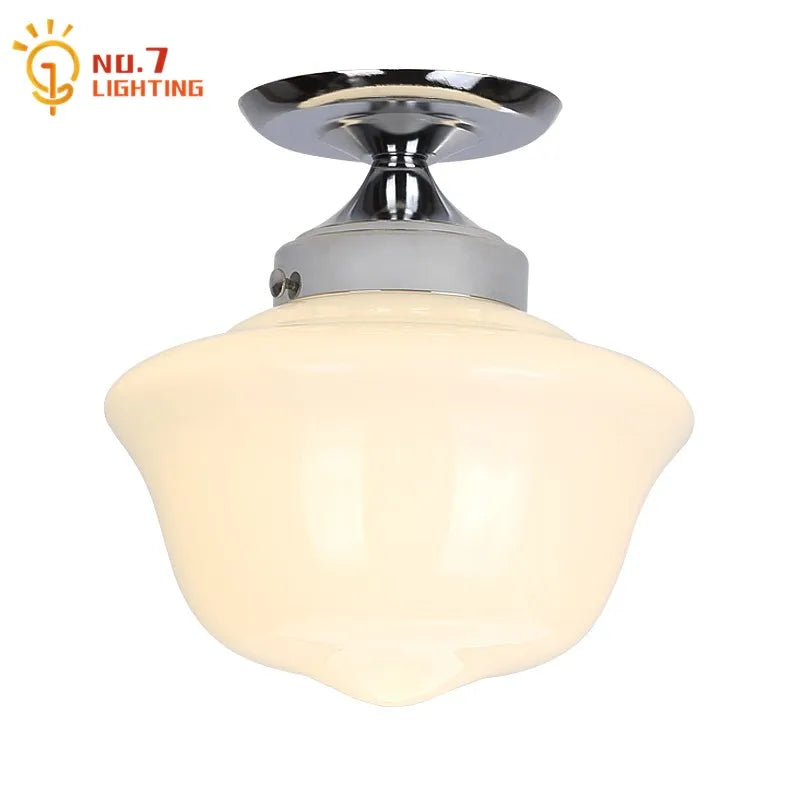 Lámpara colgante DecorBites™ de cristal color crema con casquillo LED E27, estilo retro, ideal para dormitorio, cocina o restaurante.