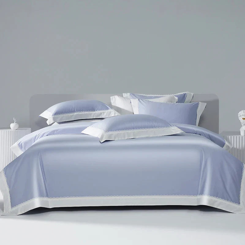 Lace Cotton Bedding Set 1200TC Egyptian King