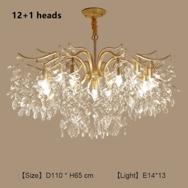 DecorBites™ Crystal Chandelier: Modern Minimalist Luxury LED Lighting for Living Room and Bedroom