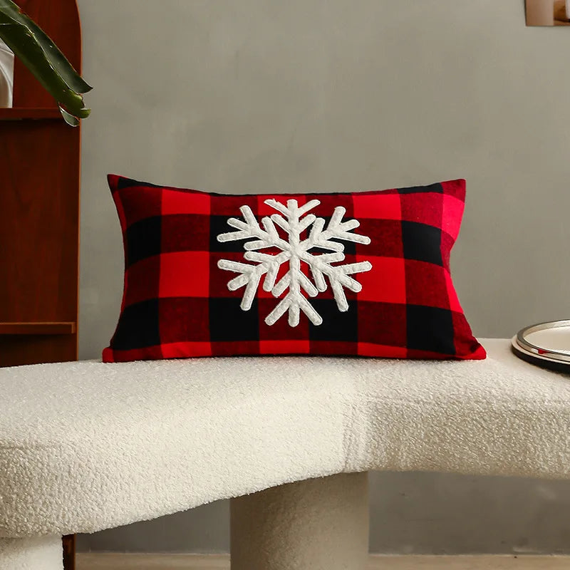 DecorBites™ Christmas Cartoon Letter Embroidered Pillow Cover Festive Sofa Cushion