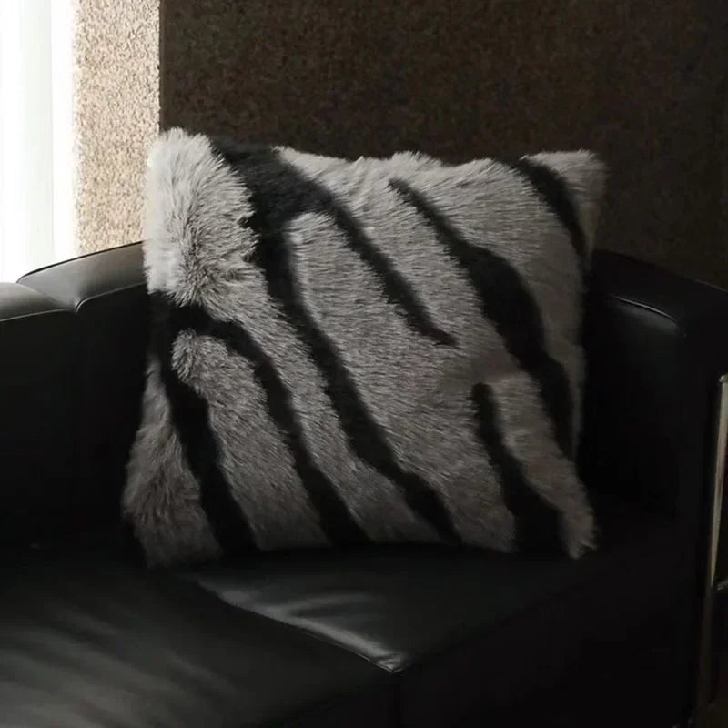 Faux Fox Fur Throw Pillow