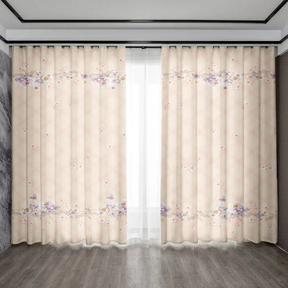 Decobites Floral Background Rod Pocket Curtains for Home Decor, Kitchen, Living Room