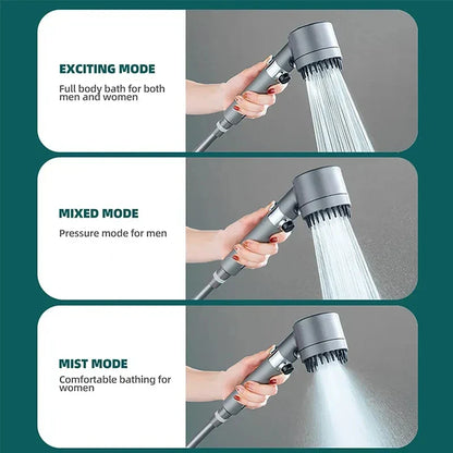 DecorBites™ High Pressure Portable Massage Shower Head - One-Key Stop Water