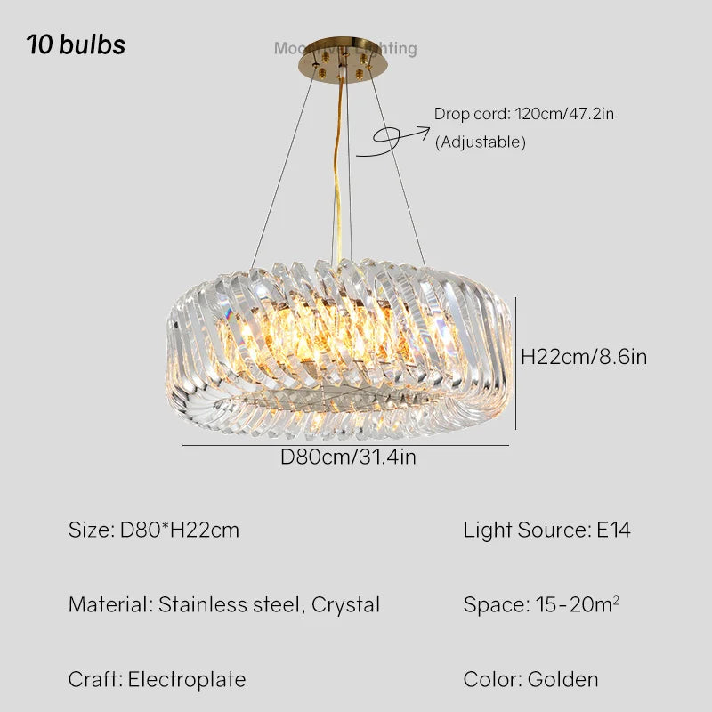 DecorBites™ Crystal LED Ceiling Chandelier: Elegant European Home Décor Pendant Lights