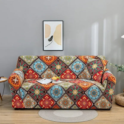 Decobites Colorful Block Sofa Covers: Stretchy Loveseat Sectionals, Couch, Chair Slipcover