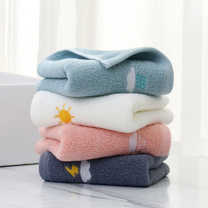 DecorBites™ Kids Weather Embroidery Cotton Terry Towel - High Quality Turban for Face and Hair