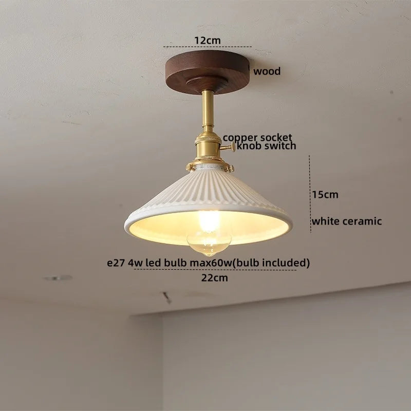 Decorbites™ Glas-Holz-LED-Deckenleuchte Nordisches Design für Wohnzimmer & Flur