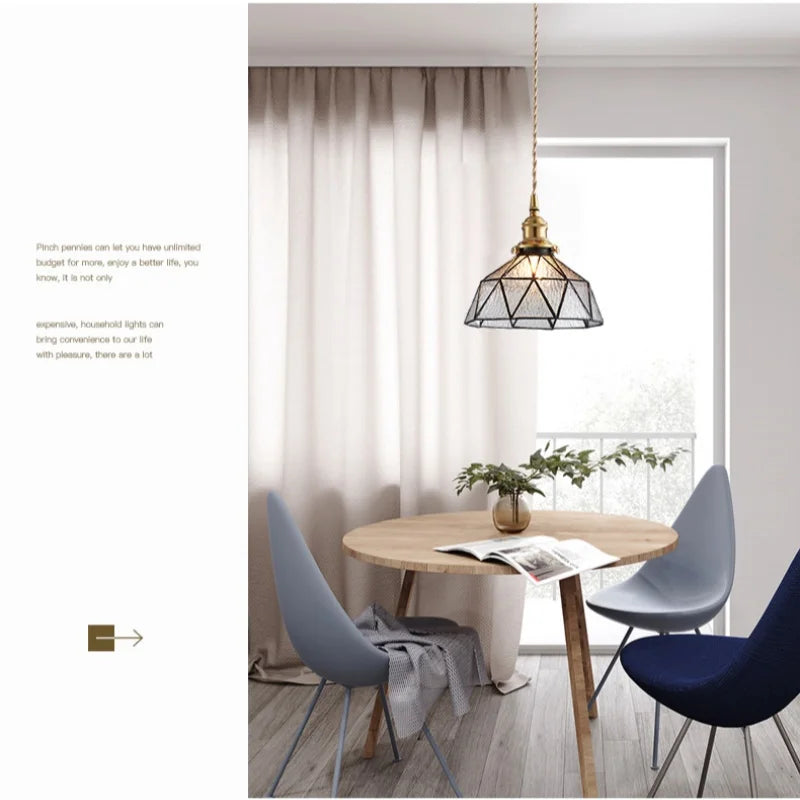 DecorBites™ Blue Glass LED Pendant Light Fixture - Nordic Modern Hang Lamp