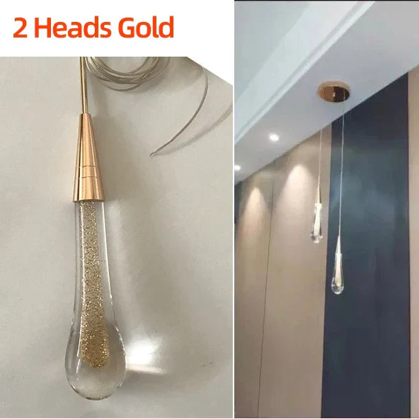 ديكوربايتس™ مصابيح LED زجاجية كريستالية - تصميم على شكل دمعة للمطاعم والحانات والسلالم