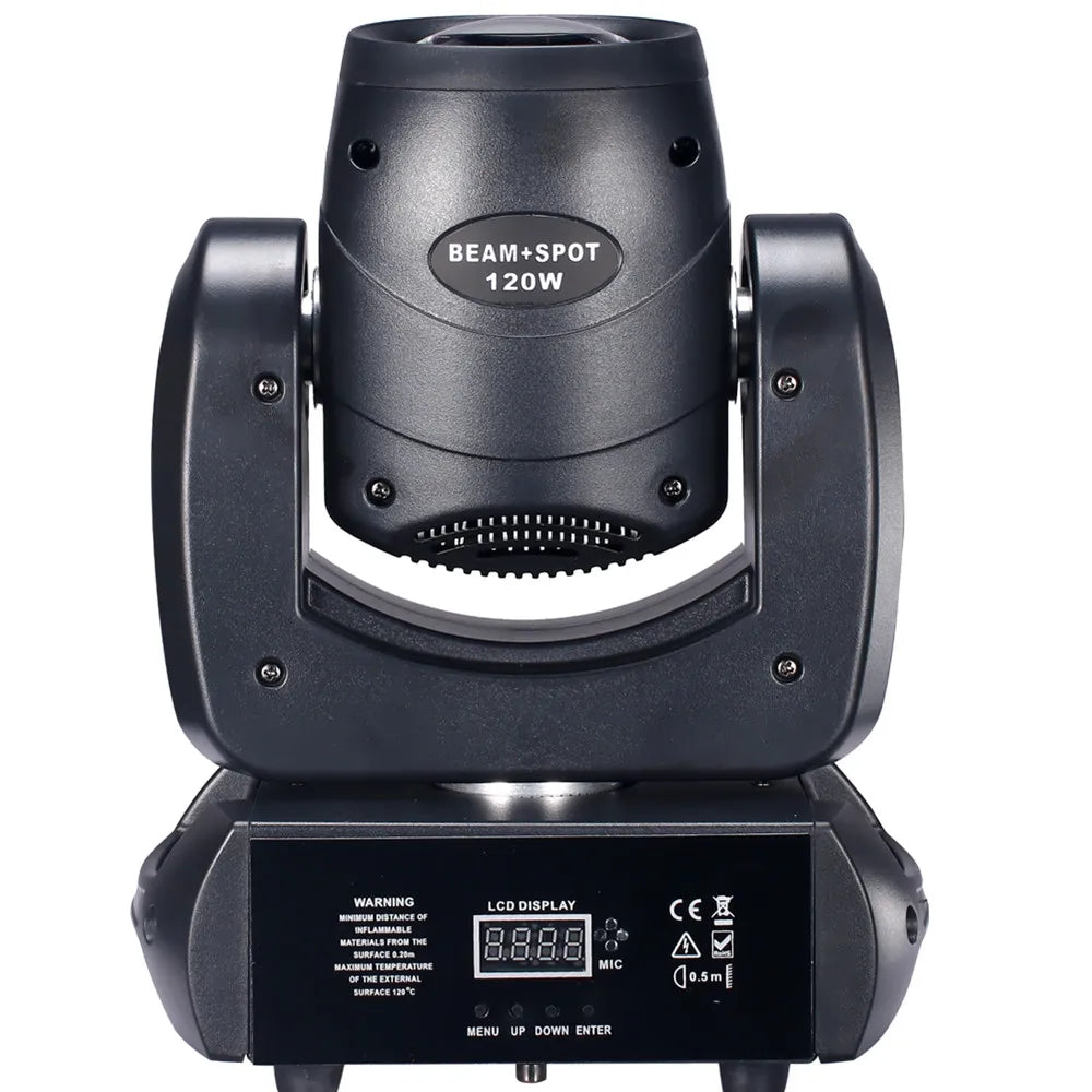 DecorBites™ 120W LED Moving Head Light Beam Spot Wash Gobo 8 Face Roto Prism