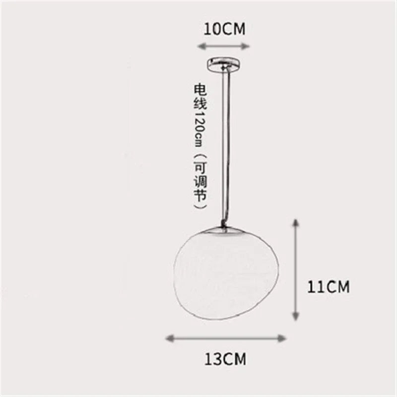 Lámpara colgante de cristal Gregg de DecorBites™, lámpara LED moderna para comedor, cocina o loft.