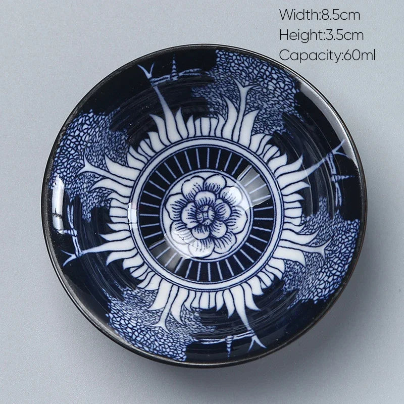 DecorBites™ Ceramic Kung Fu Tea Cup, Japanese Style Porcelain Espresso Coffee Cup