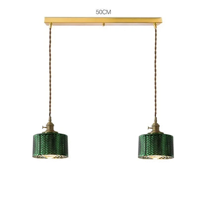 DecorBites™ Green Glass LED Pendant Lights for Indoor Lighting in Home, Living Room, Bar & Coffee