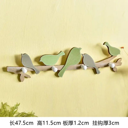 DecorBites™ Birds Coat Rack: Creative Wooden Hook Rail for Home Decor