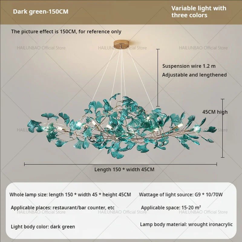 ثريا أوراق الجنكة من ديكوربايتس™: ديكور فني عصري فاخر للمنزل والمطعم والحانة
