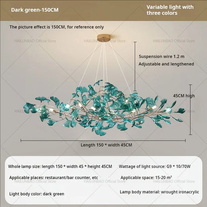 ثريا أوراق الجنكة من ديكوربايتس™: ديكور فني عصري فاخر للمنزل والمطعم والحانة