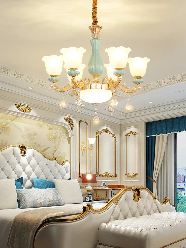 Lámpara de araña europea de lujo DecorBites™ para sala de estar, dormitorio o comedor: diseño moderno y elegante