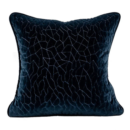 DecorBites™ Lahulpe Navy Blue Velvet Cushion Cover with Constellation Embroidery, 45x45cm