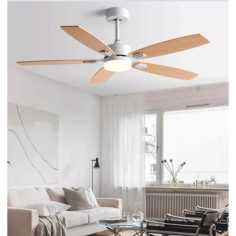 DecorBites™ 52" Wood Blade Ceiling Fan with 18W LED Light and Remote Control